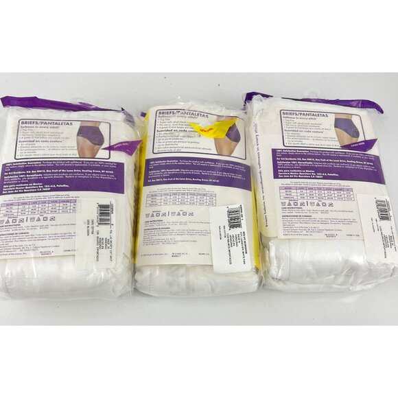 Fruit of the Loom Women's Briefs 8 XL White Cotton Ravel Free Waistband 28 pair - Picture 4 of 6